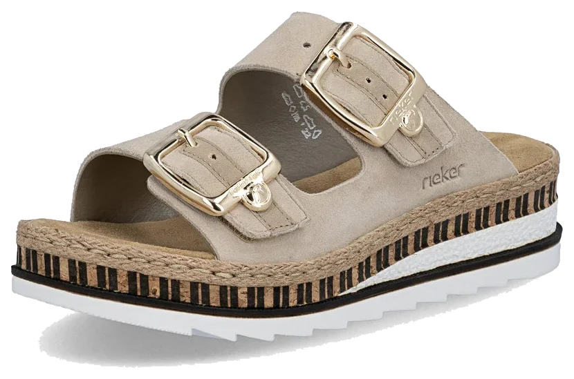 Rieker platform sandal in taupe